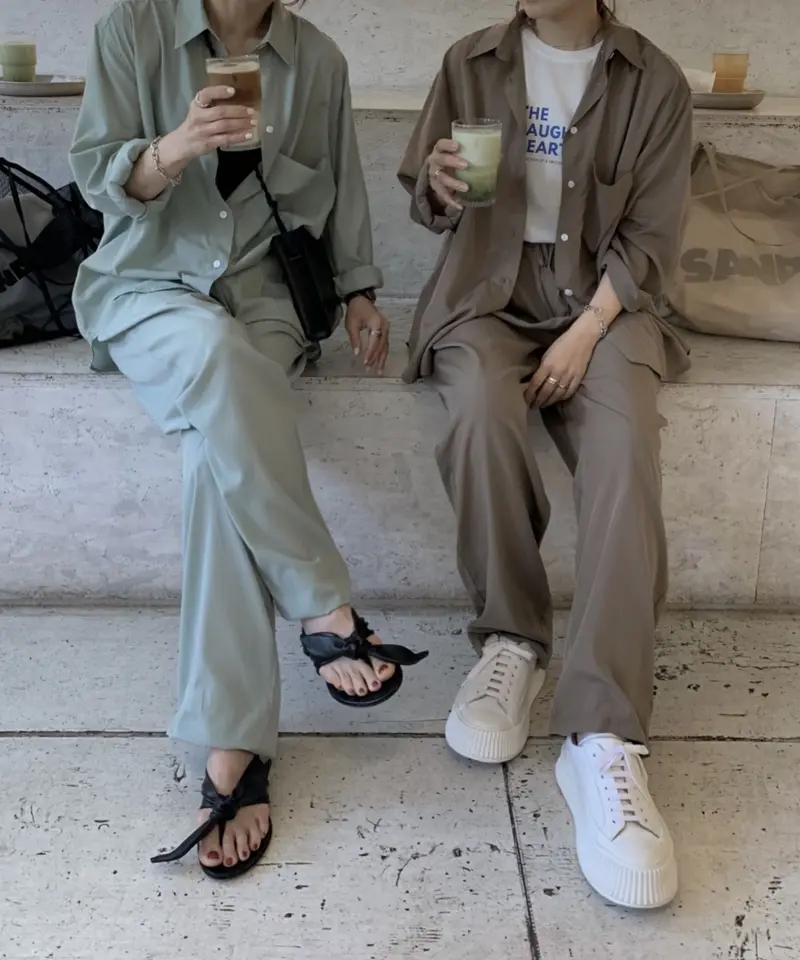 リラックスサテンセットアップ | ok.soon