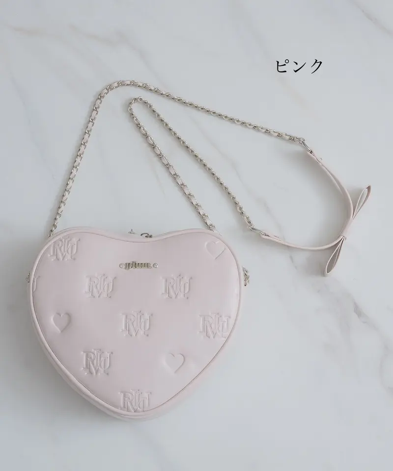 piumモノグラムキルティングハートポシェット | pium