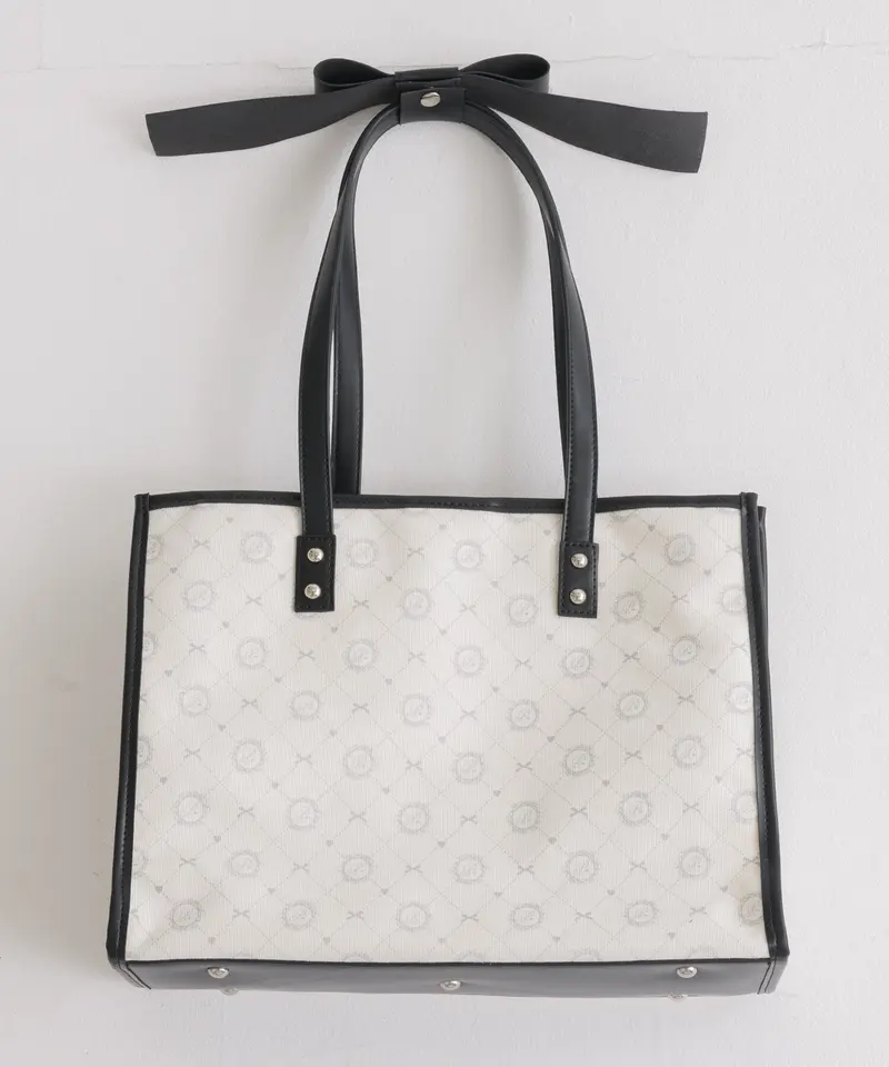 ベンチ 収納付 pium ハートパイピングキャンバストート バッグ | www