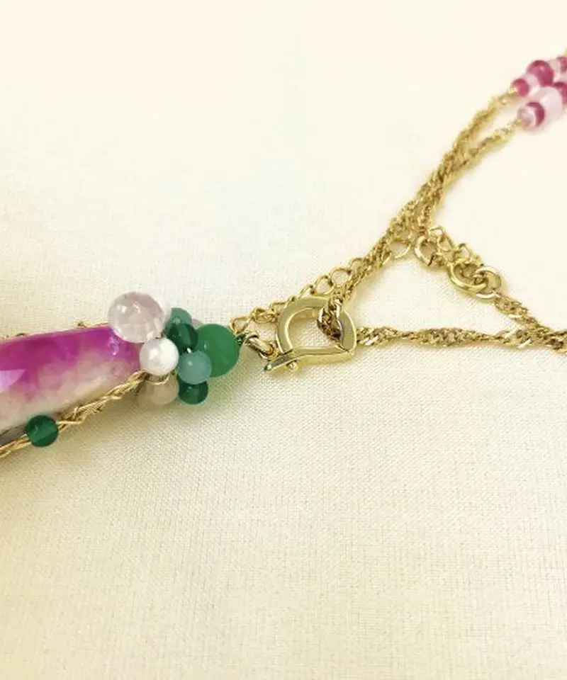 天然石 ネックレス コバルトカルサイト（モロッコ産）エメラルド