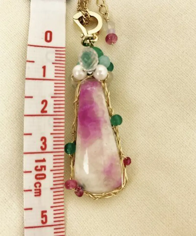 天然石 ネックレス コバルトカルサイト（モロッコ産）エメラルド