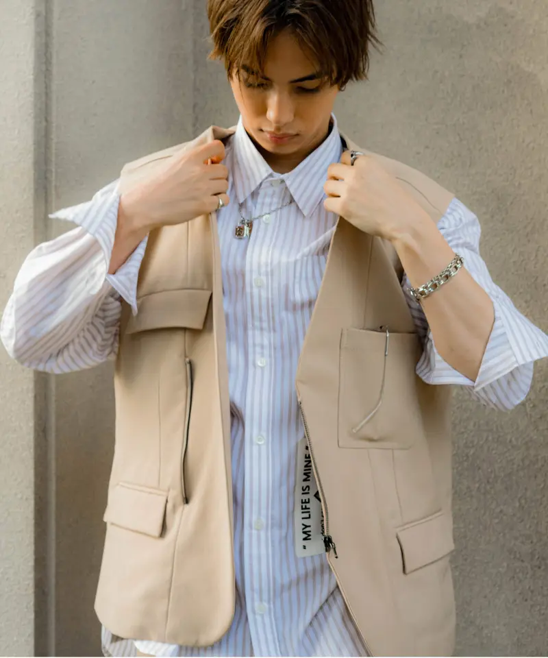 MY WAY SEMI-DOUBLE VEST（BEIGE） | SEASON