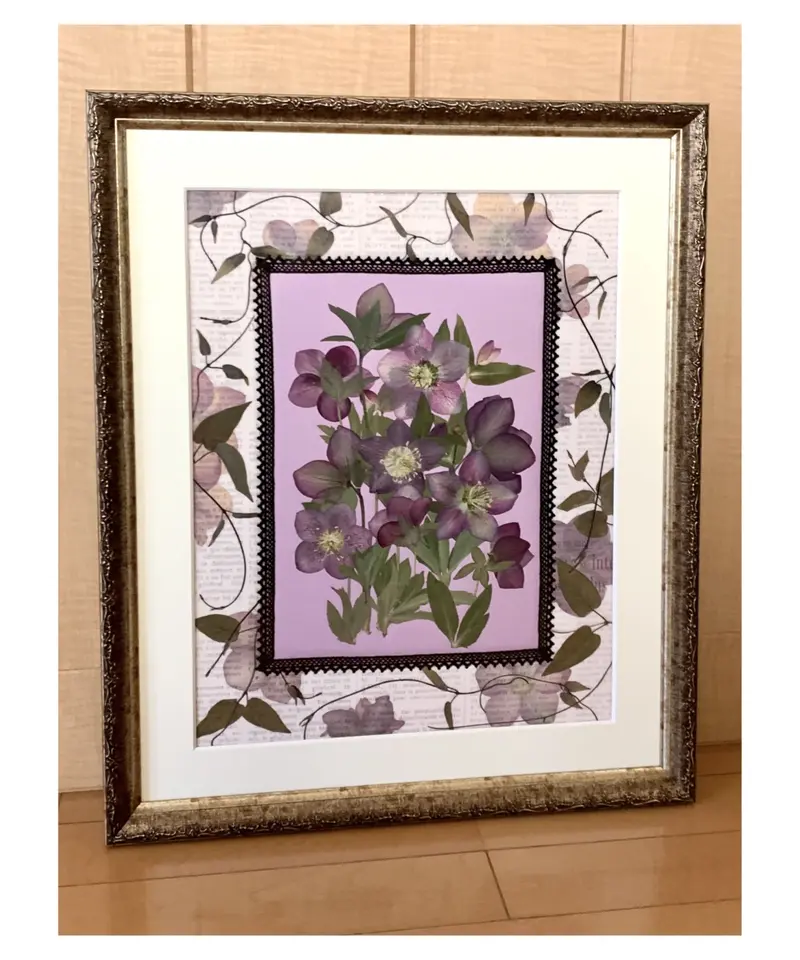 SAIKA 押し花アート インテリア L額 クリスマスローズ | 押し花 Shop