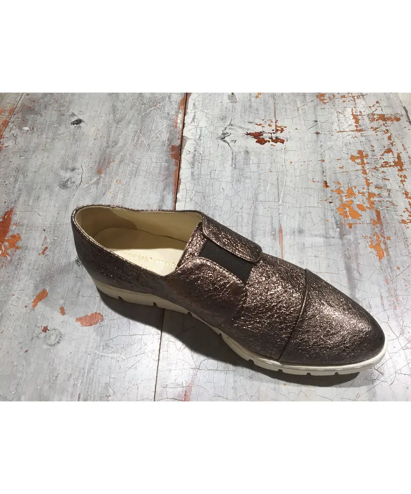 Stefano Gambaスリッポン/メタリックレザー/ブラウン | ETTA