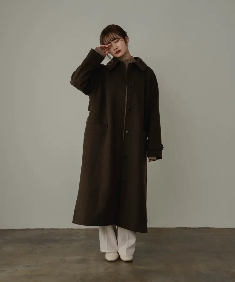 soutien collar long coat brown | yourmle