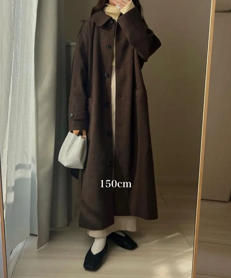 soutien collar long coat brown | yourmle