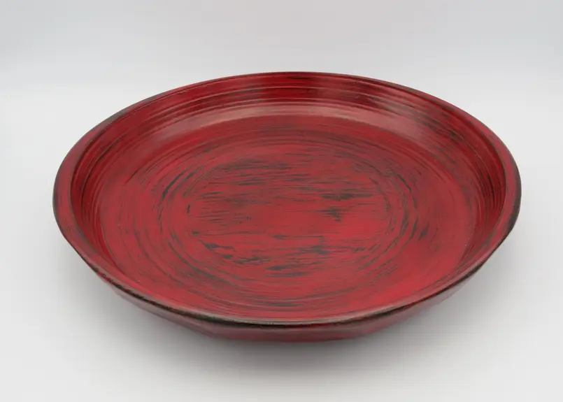 大蔵達雄・作 根来塗 丸盆