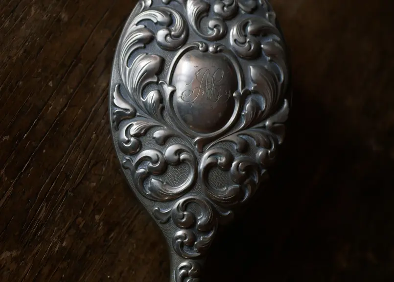 モノグラム アンティークミラー 手鏡 フランスアンティーク | mamantique