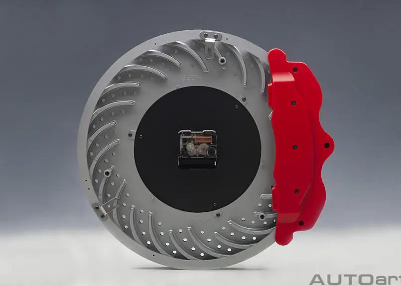 AUTOart ブレーキディスク クロック （レッドキャリパー・シルバー