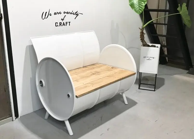 待望のセット販売開始！］ドラム缶リメイク テーブル&ソファセット