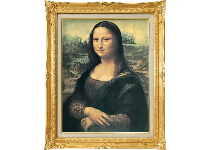 レオナルド・ダ・ヴィンチ 「モナリザ」10号 額付き 複製画 ジェル加工