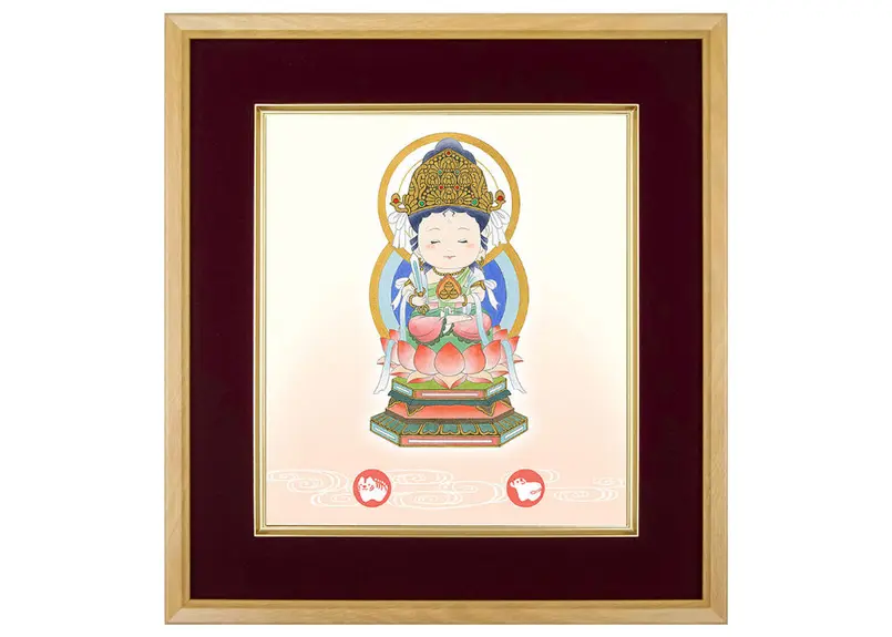 仏画色紙額】虚空蔵菩薩 丑(うし)年・寅(とら)年生まれの守り御本尊