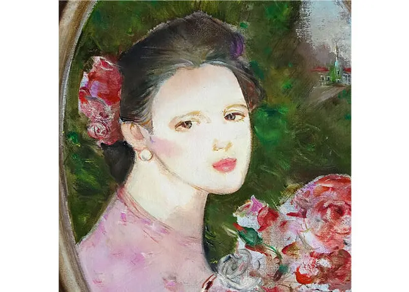 【真作】中島裕子 油彩 SM号「ファンタジーの花々」額装 ポピー 薔薇CM173 真作】中島裕子 油彩 SM号「ファンタジーの花々」額装 ポピー