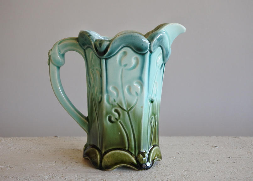 フランスアンティーク クレイユモントロー 小鳥のピシェ ピッチャー