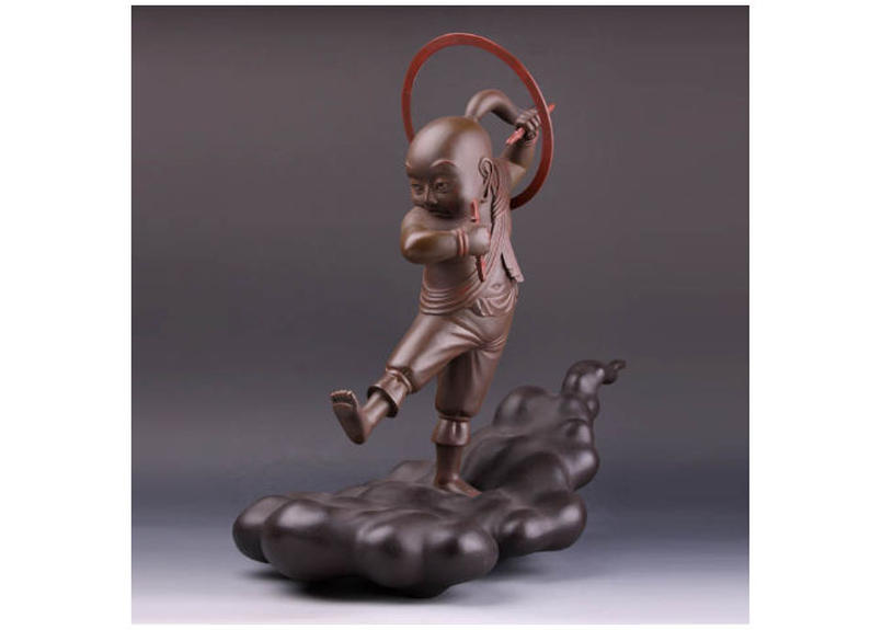 韋駄天童子籔内佐斗司オブジェ 置物新品