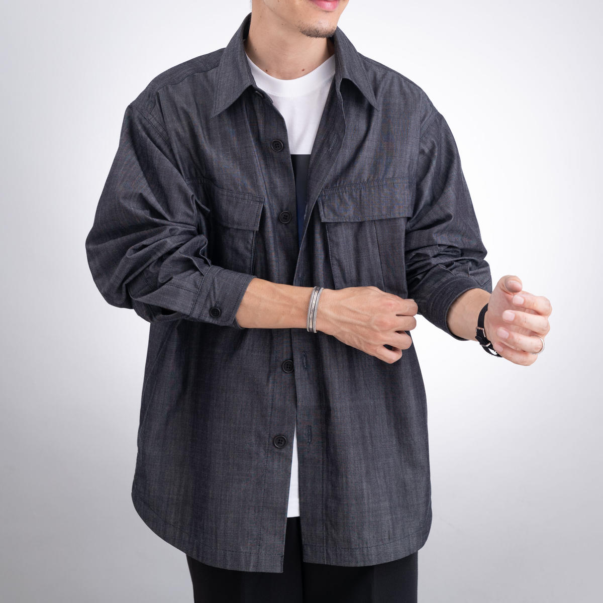 So 大山シュン ダークグレー ダブルジャケット Mサイズ So 大山シュン