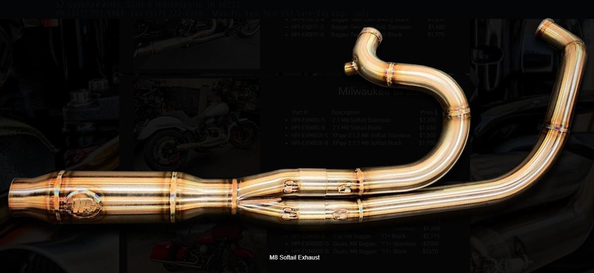 HORSEPOWER inc M8 Softail Shorty Exhausts ステンレス...