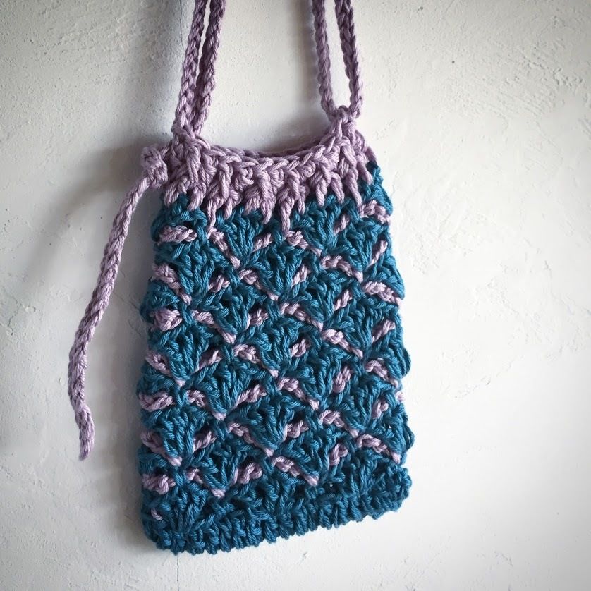 うろこ模様のスマホポシェット 編み図データのみ Mayuminose Webshop