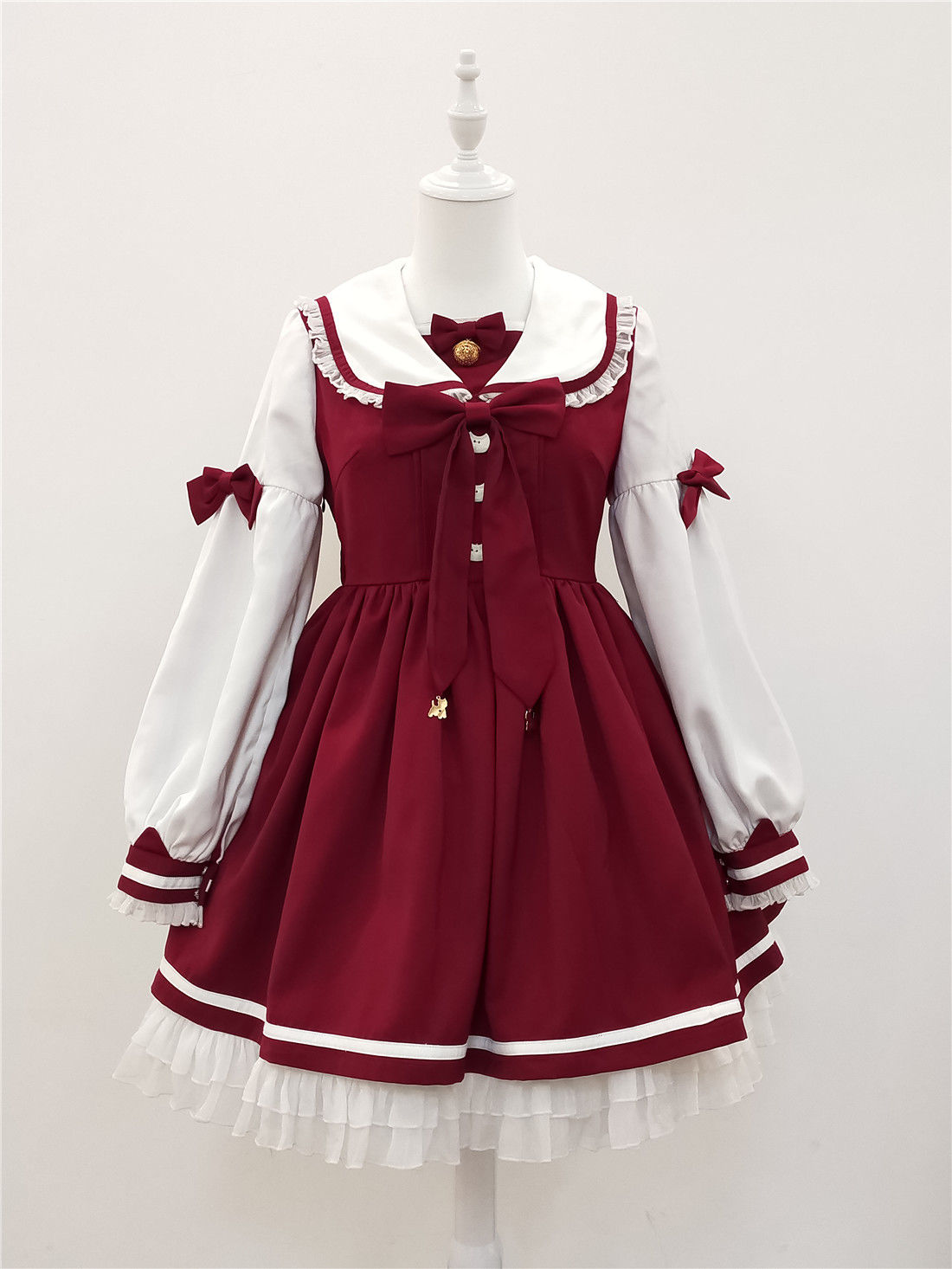 ロリータ セーラーワンピース 長袖 制服 学院 レディース コスプレ ハロウィン 選べる5カ...