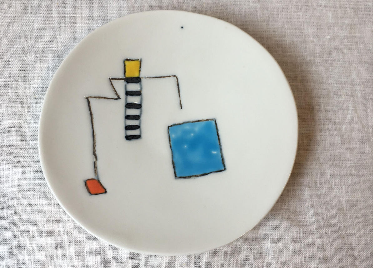 陶芸作家 吉川千香子 青白磁 皿 プレート 鳥 陶芸作家 吉川千香子 青白磁 皿 プレート 鳥