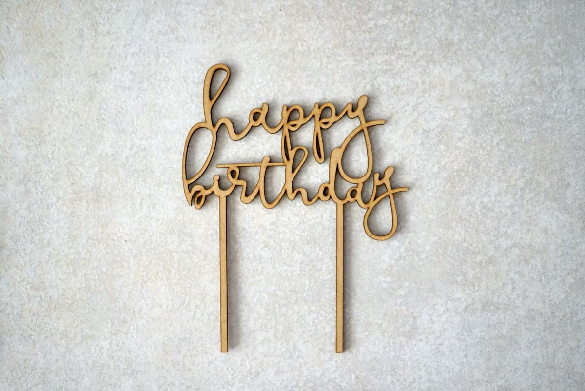 ケーキトッパー Happy Birthday ｍｅｒｃｉ