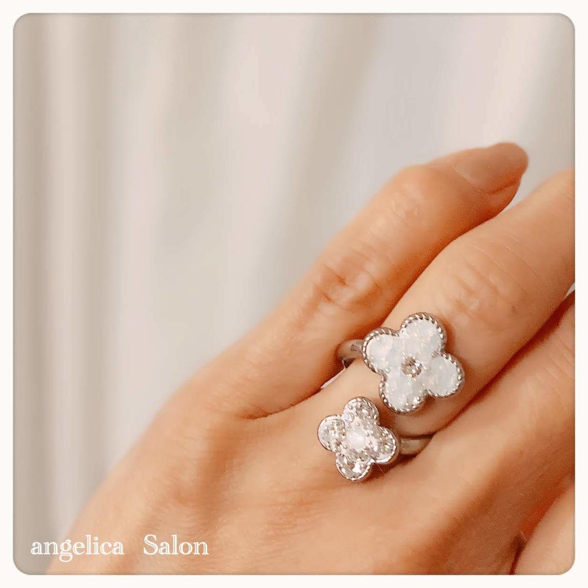 K18 アメジストとダイヤモンドのフラワーデザインリング-