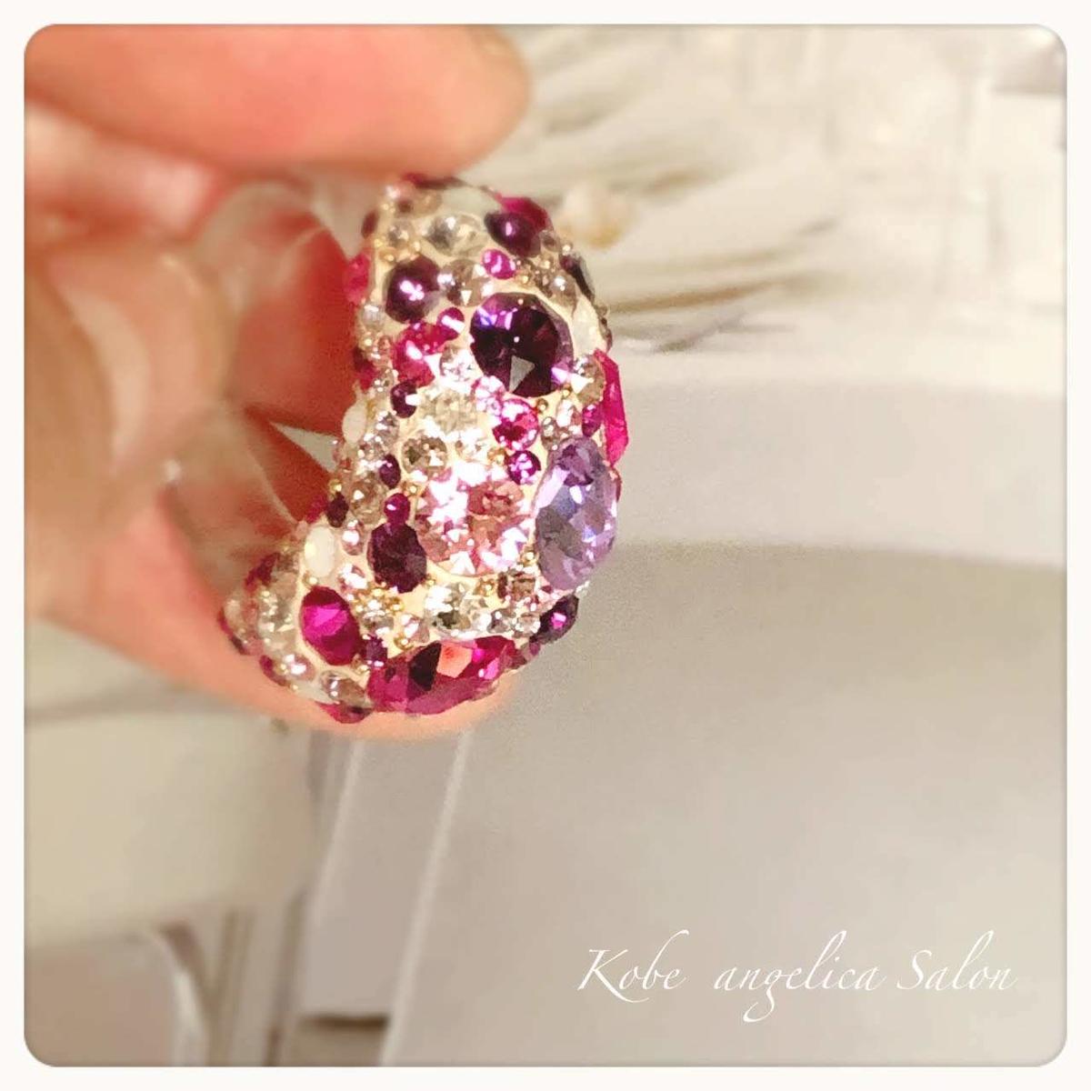 スワロフスキー グルーデコ ハンドメイドリング ノンアレルギー対応指輪 プラスティックリング