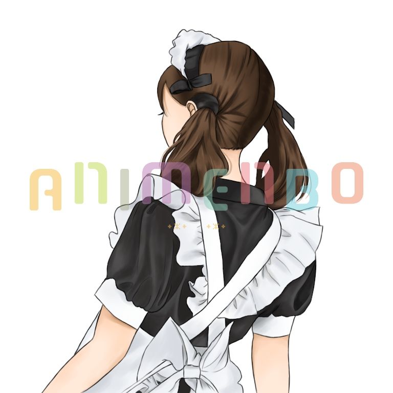 メイド服 後ろ姿 のイラストアイコン Animenbo