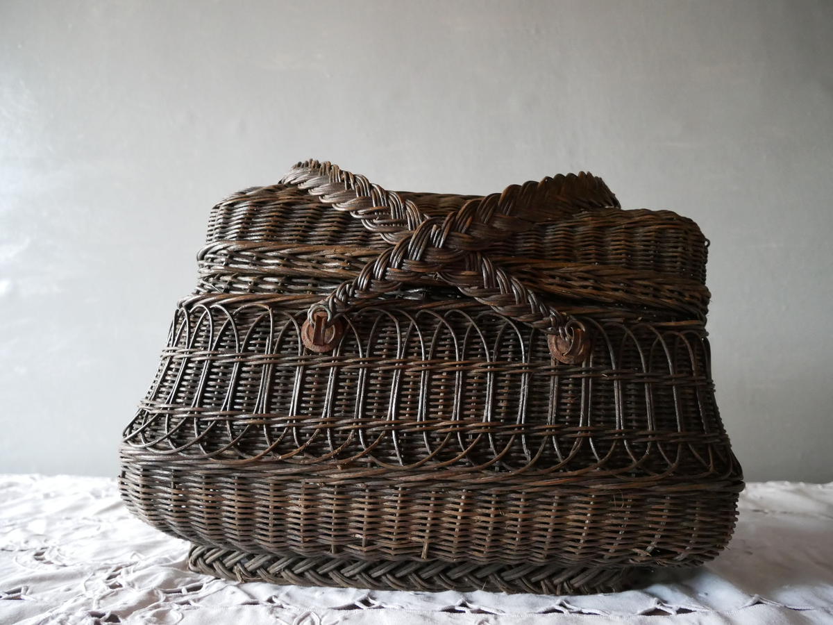 アンティーク ミニ ドール パニエ サックドフィヨンセ カゴ 籠 かご