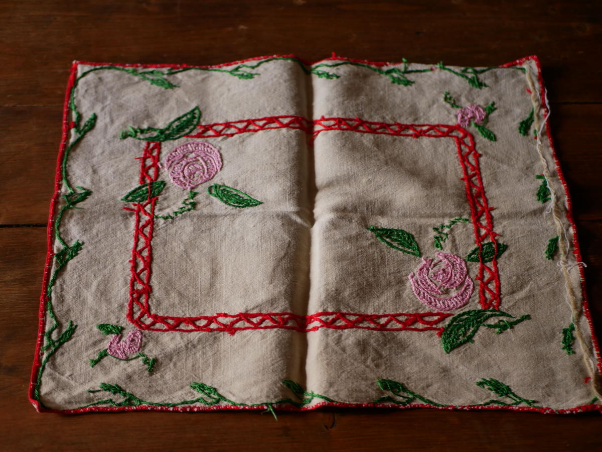 ラッピング不可 アンティークリネン手仕事刺繍のクロス マディラワーク １０５ クラフト 布製品 Www Workdom Io