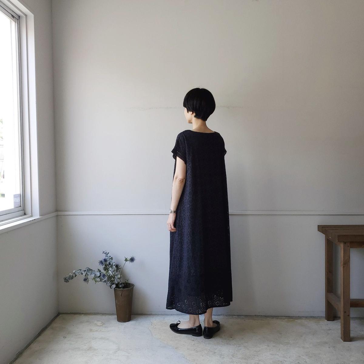 送料無料 Yuni ユニ インドレース刺繍 フレンチスリーブワンピース Ao と Budd