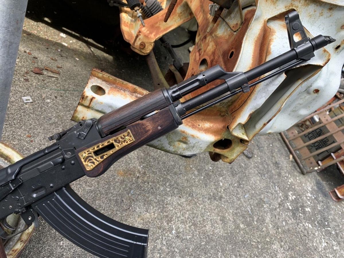 東京マルイ AKM ガスブローバック GBB リアルウッド+内部パーツ