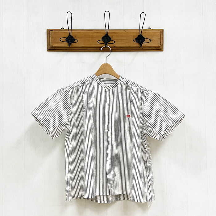 DANTON ダントン レディース コットンリネン半袖バンドカラー