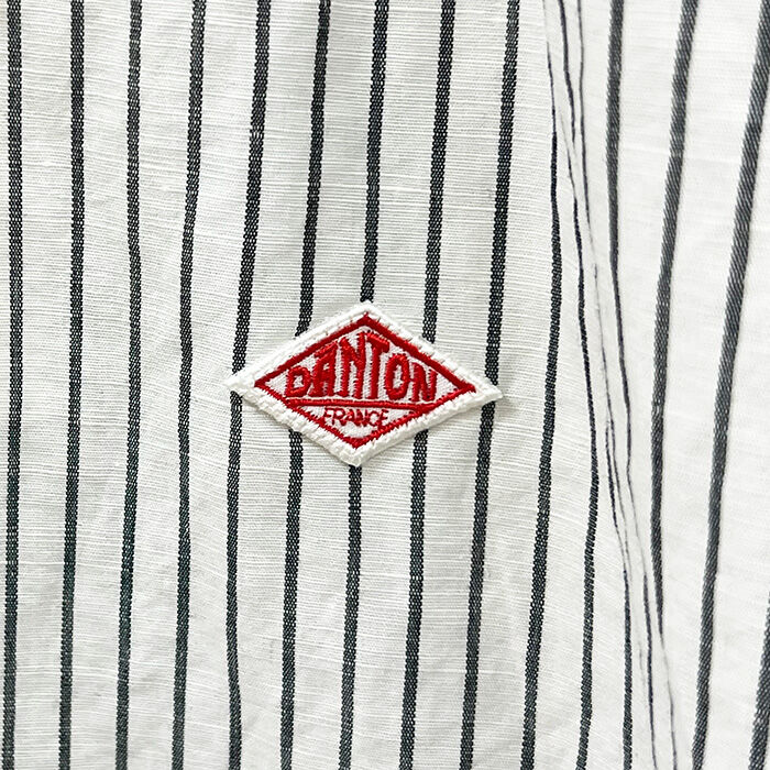 DANTON ダントン レディース コットンリネン半袖バンドカラーギャザー