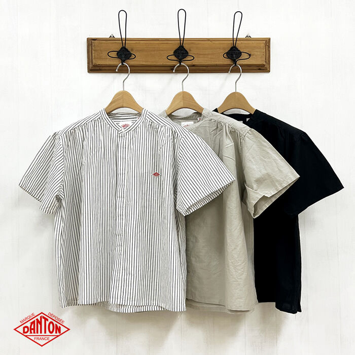 DANTON ダントン レディース コットンリネン半袖バンドカラー