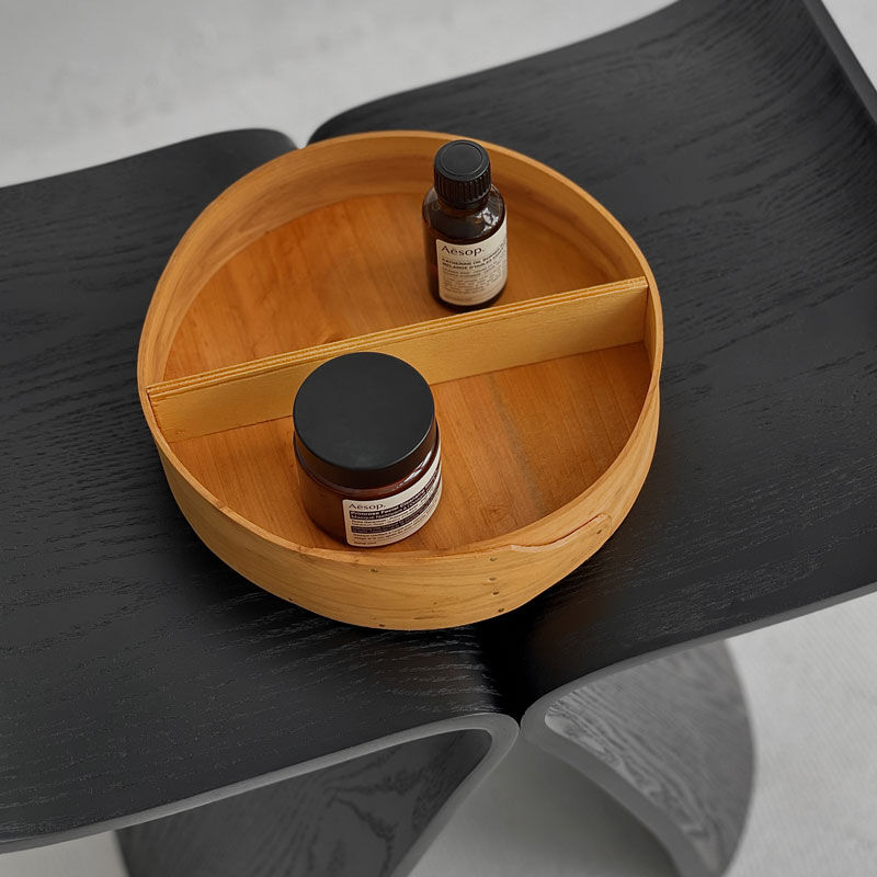 天然木 ラウンド型 シェーカーボックストレイ - 通販