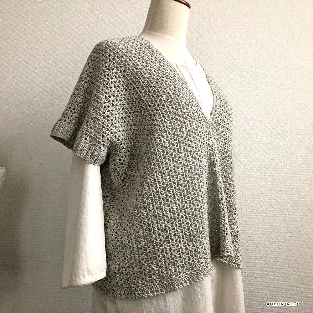 編み図 長方形パーツだけで編める簡単プルオーバー ダウンロード版 かぎ針編み雑貨の編み