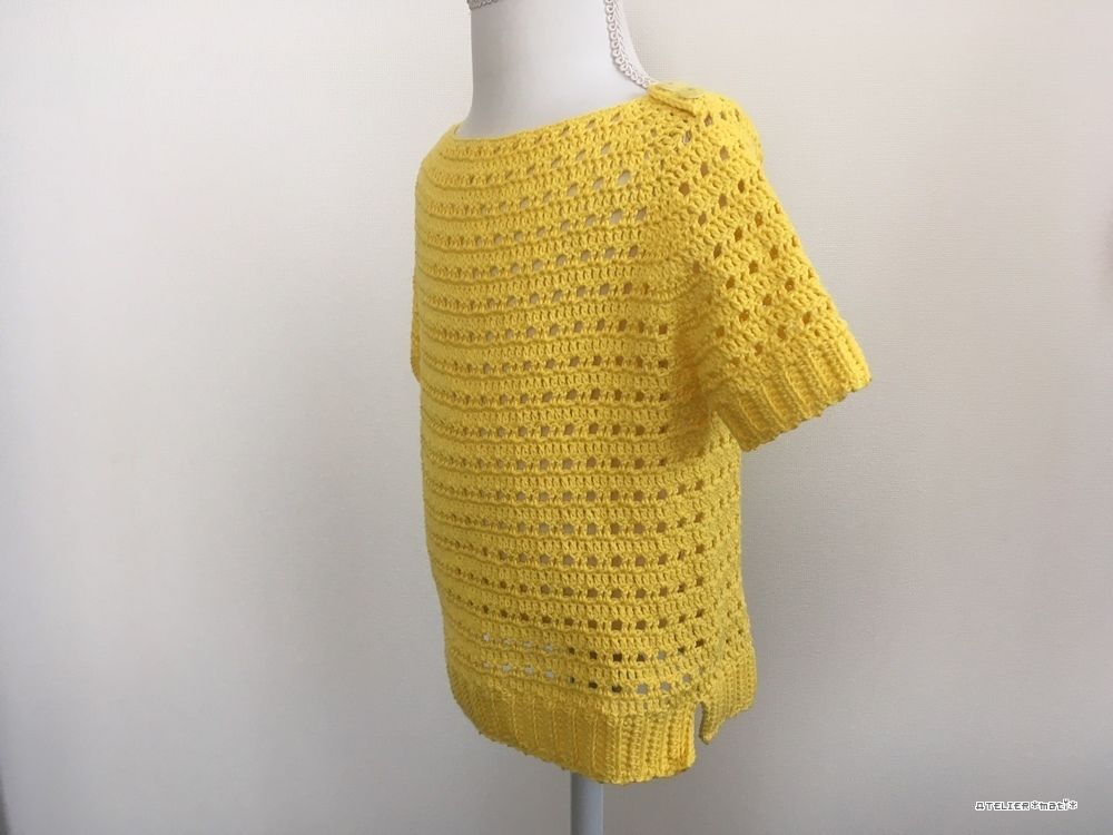 方眼編みで編む春夏用プルオーバー 90 100サイズ かぎ針編み雑貨の編み図 Atel