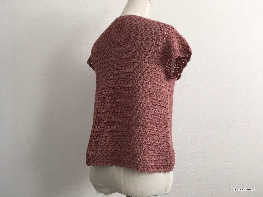 方眼編みで編む春夏用プルオーバー キッズ用 140 かぎ針編み雑貨の編み図 Atelie