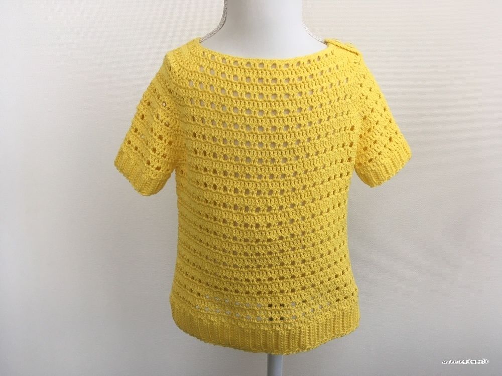 方眼編みで編む春夏用プルオーバー 90 100サイズ かぎ針編み雑貨の編み図 Atel