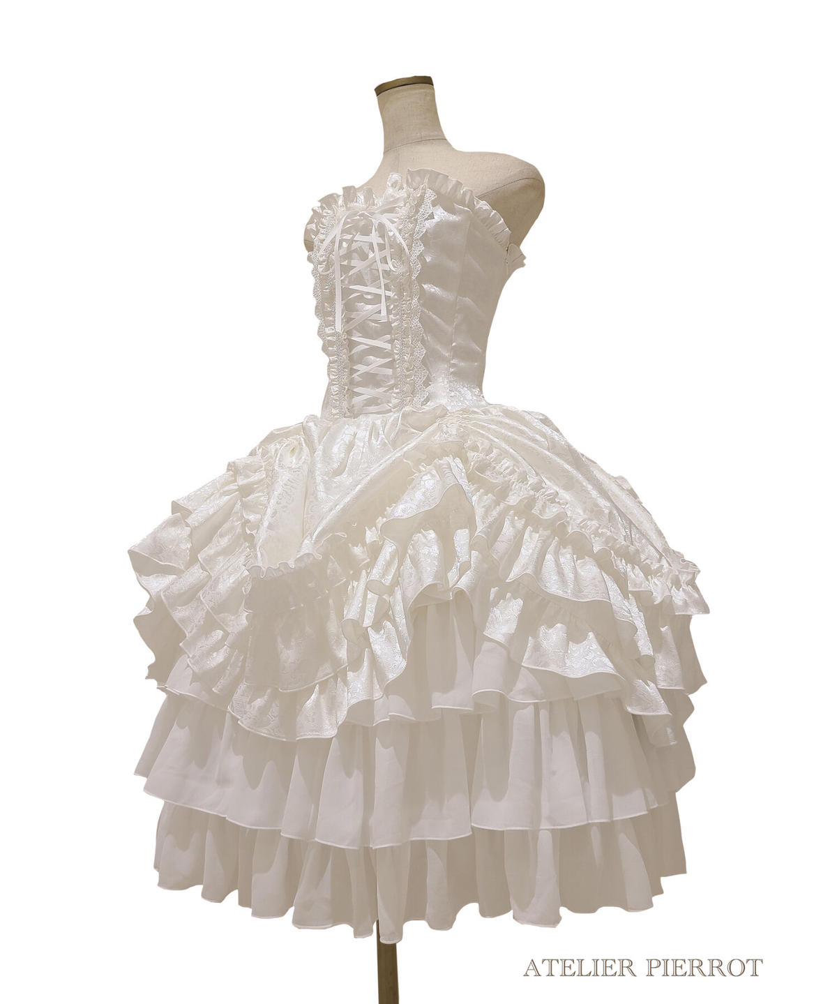 即購入⭕️ アトリエピエロ コルセット ホワイト アトリエピエロストライプコルセットスカートボレロセット