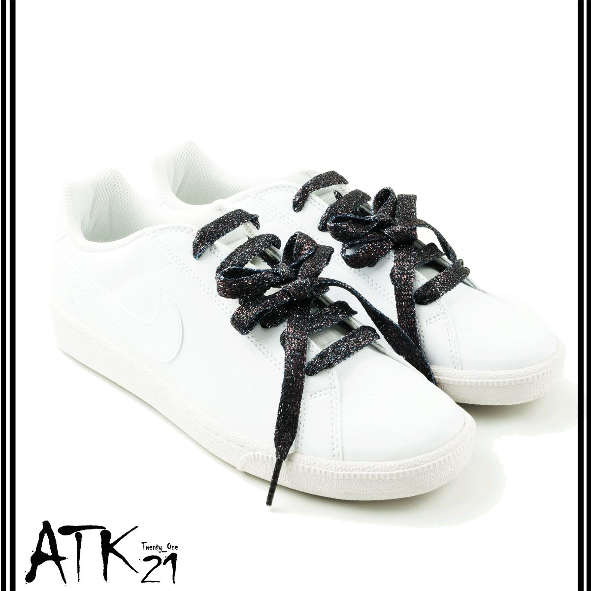 キラキラ ラメ シューレース 靴紐 平ひも レースアップ スニーカー 靴ひも 替えひも 平紐