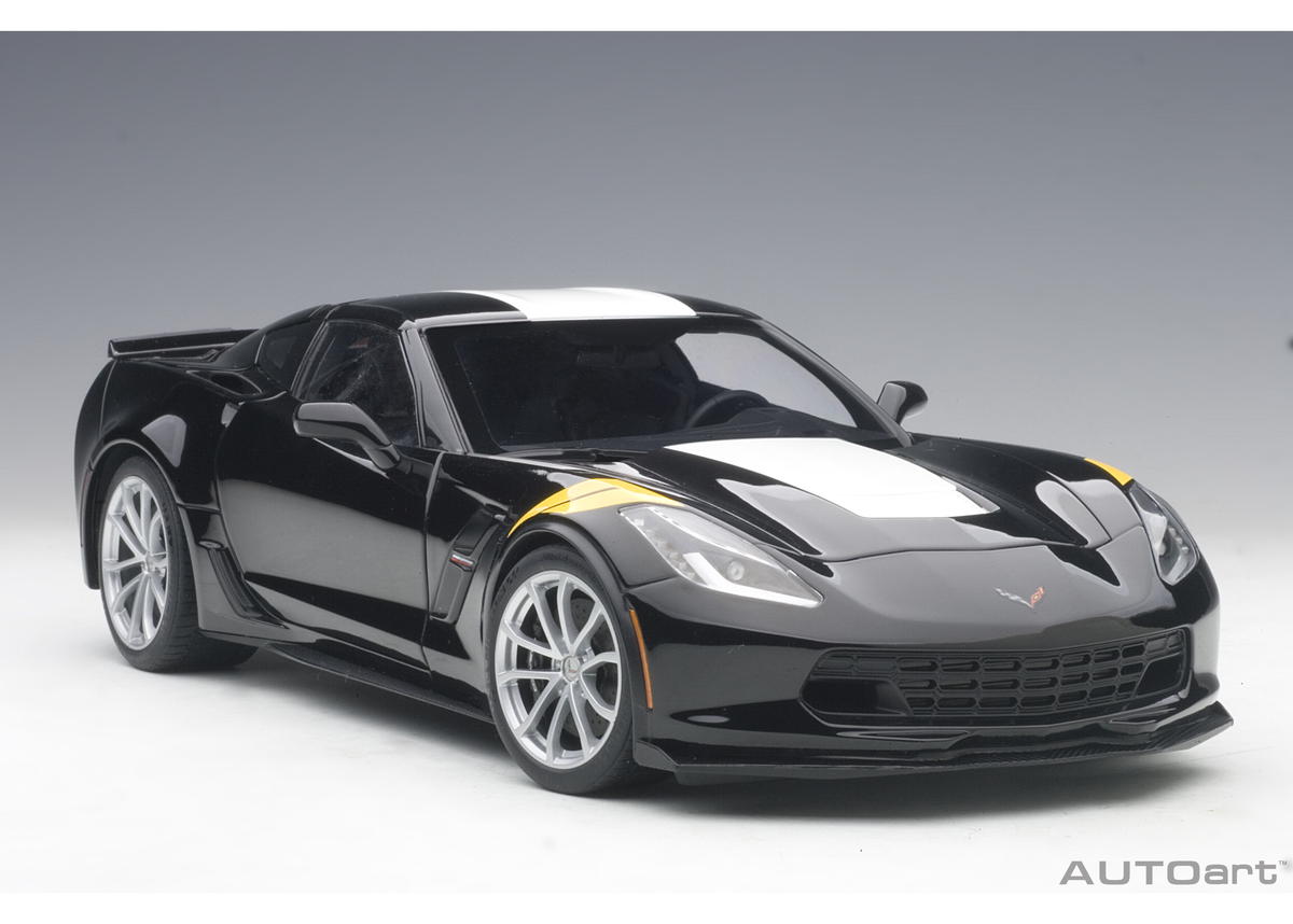 超特価激安 Autoart 1 18 シボレー コルベット C7 グランスポーツ ブラック ホワイト ストライプ イエロー ハッシュマーク 完成品 売れ筋 Teammedellin Co