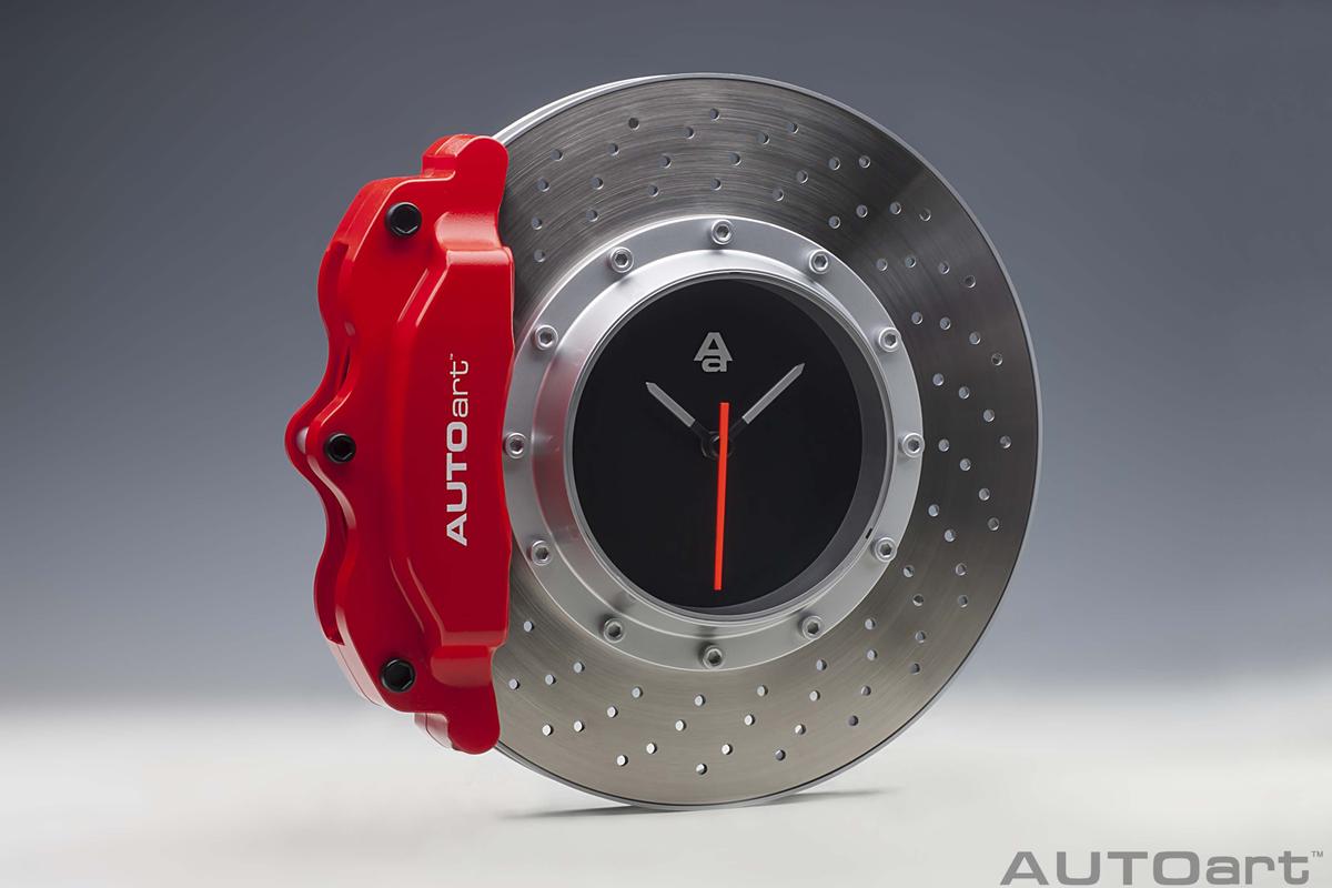 AUTOart ブレーキディスク クロック （レッドキャリパー・シルバー
