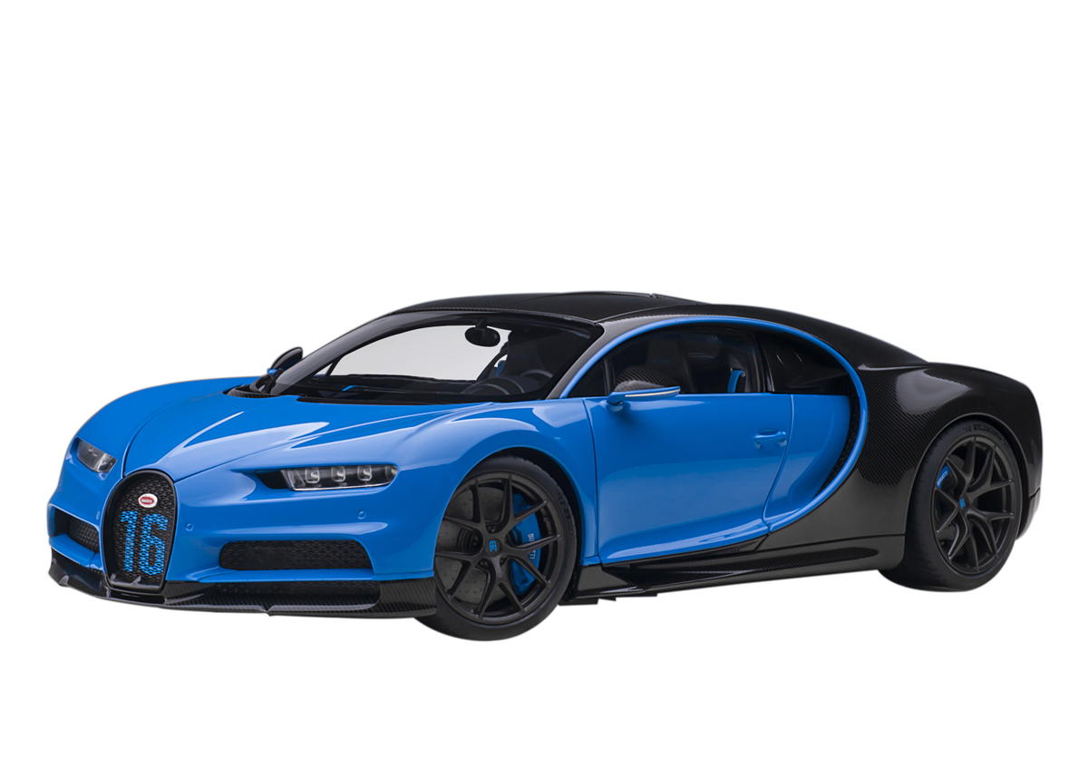 AUTOart 1/18 ブガッティ シロン スポーツ 2019 (フレンチ・ブルー/カーボン...