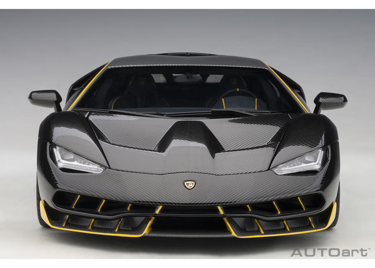 割引クーポン対象品 オートアート 1 18 ランボルギーニ チェンテナリオ カーボン ブラック イエローアクセント 爆安セール Keedsflix Com