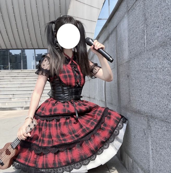 玲様着用 アイドル風赤チェックワンピース Fancy World