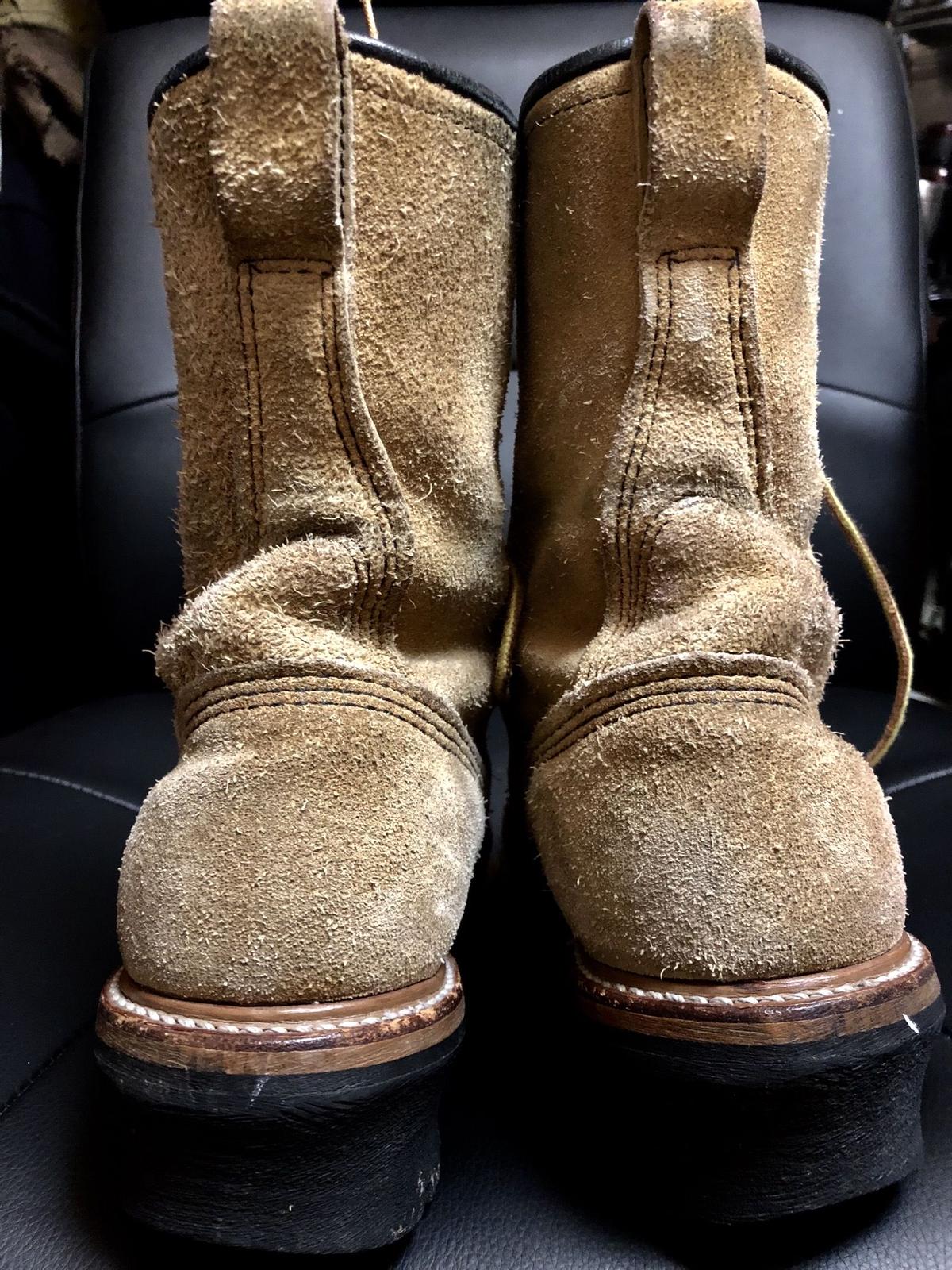 枯渇U.S.ラフアウトレザーPT91〉90年代U.S.A.製RED WING RW-821...