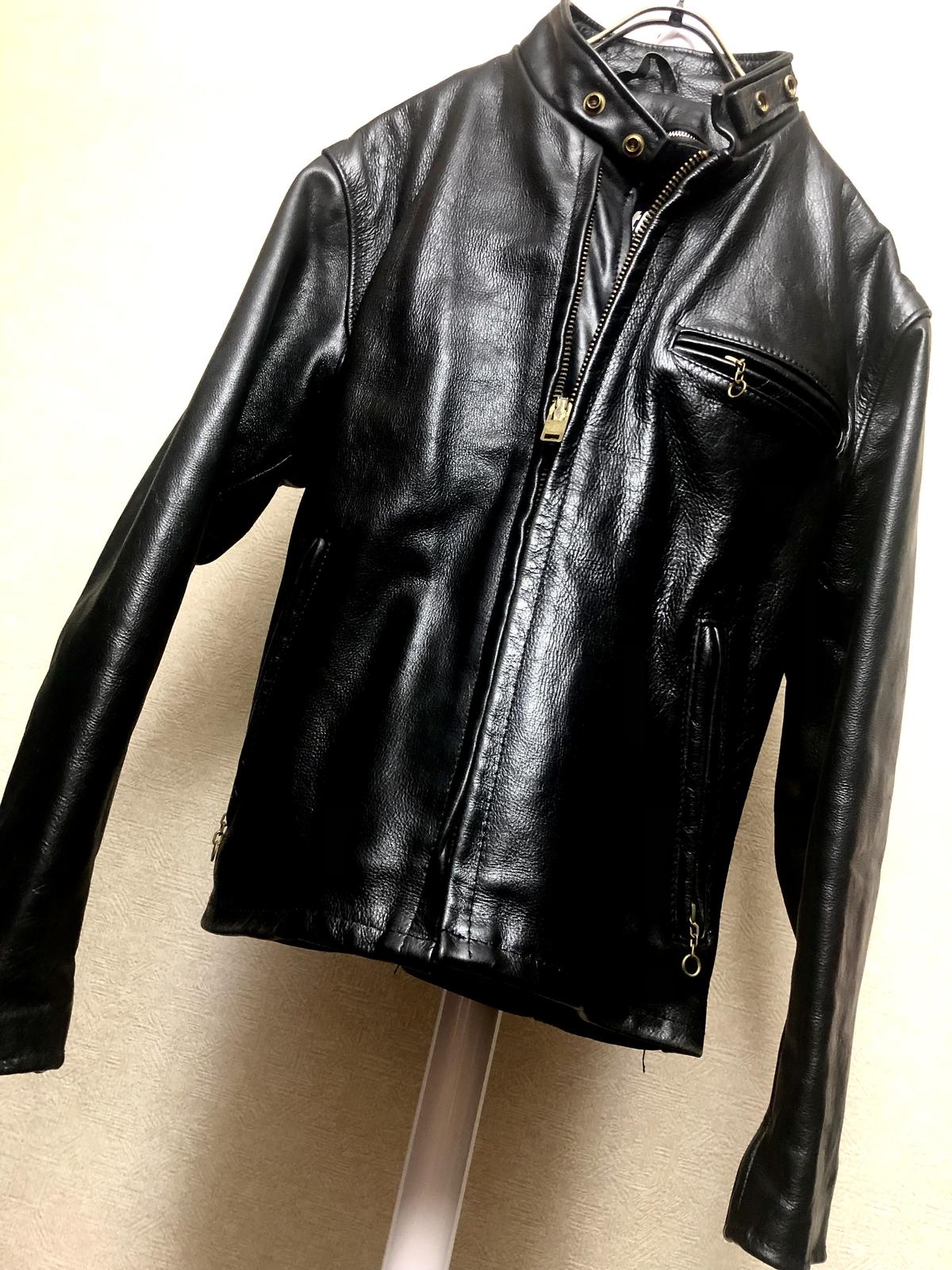 USA製希少美品Schottショット/立襟シングル641/50大きいサイズ50 USA製希少美品Schottショット/立襟シングル641/50大きいサイズ50