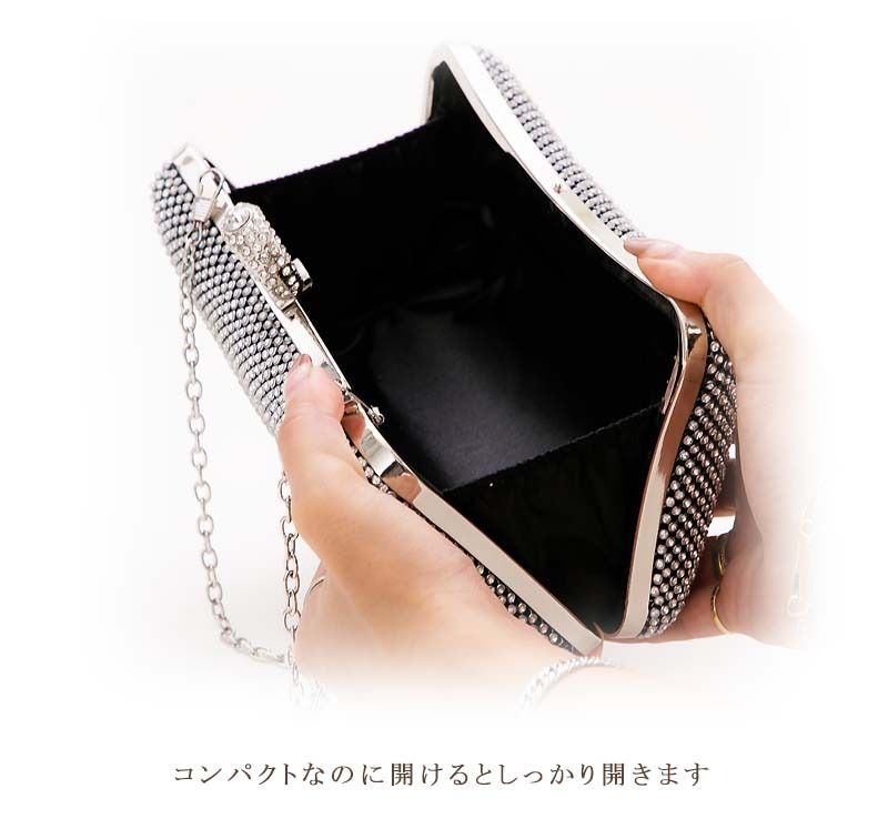 クリアストーンリングハードクラッチバッグ R パーティードレス通販baybclub